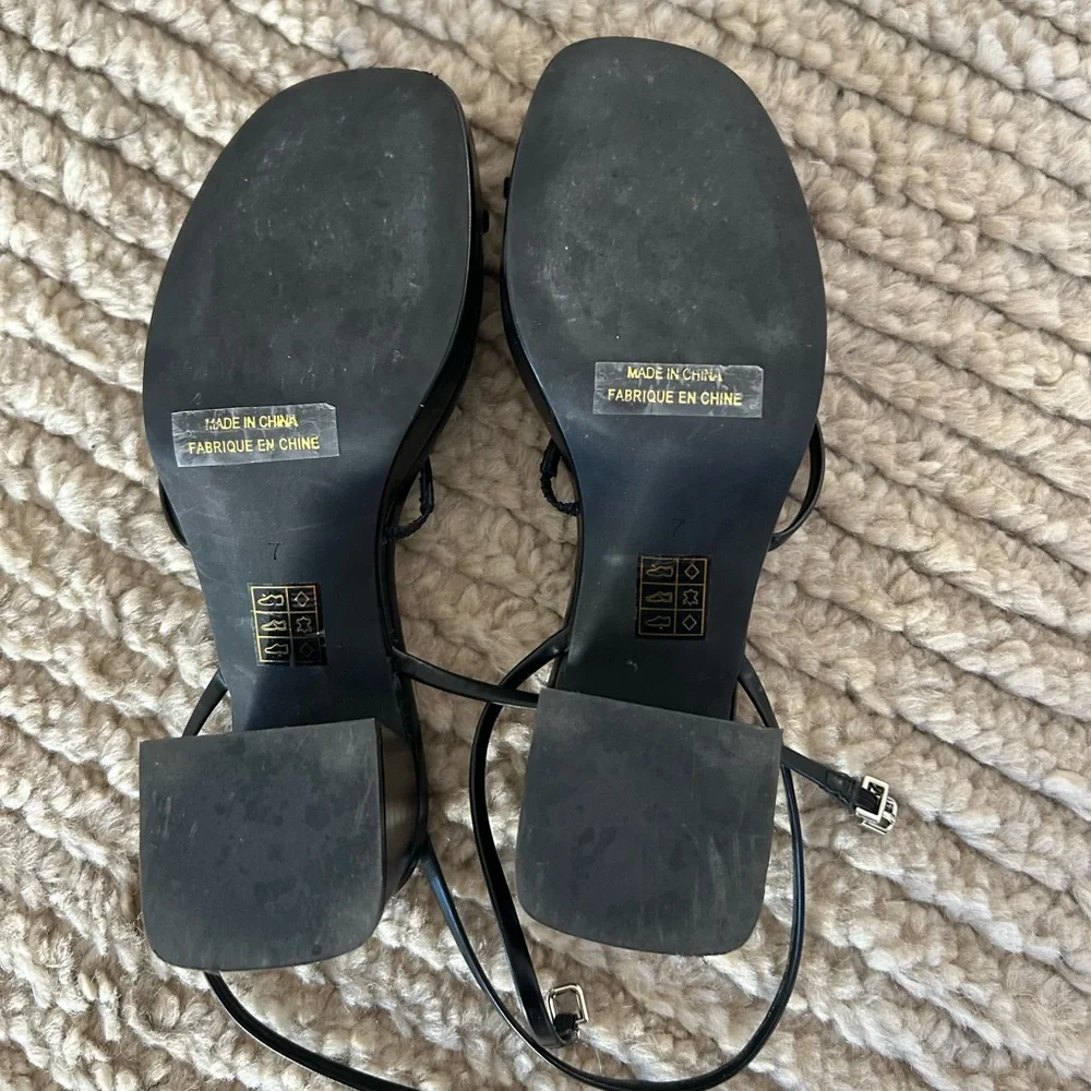 JEFFREY CAMPBELL Orchid Ankle Strap Sandal In Black Size 7 - Picture 6 of 9